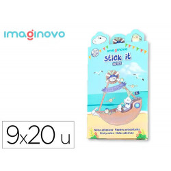 NOTAS ADHESIVAS IMAGINOVO STICK IT! NOTEBOOK 20 NOTAS ADHESIVAS PIRATA TAMAÑOS SURTIDOS BRUJULA