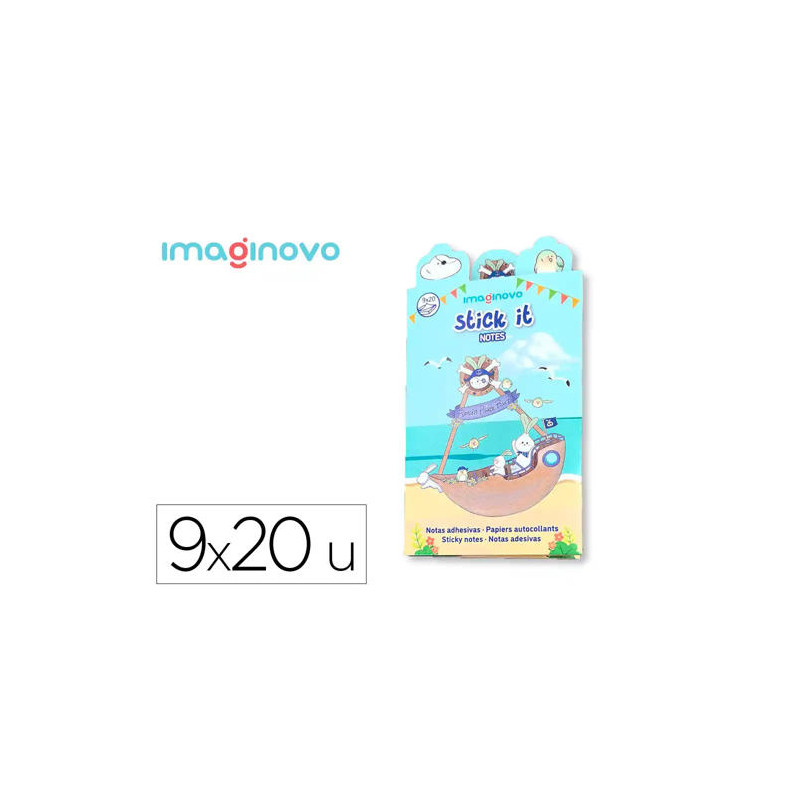 NOTAS ADHESIVAS IMAGINOVO STICK IT! NOTEBOOK 20 NOTAS ADHESIVAS PIRATA TAMAÑOS SURTIDOS BRUJULA