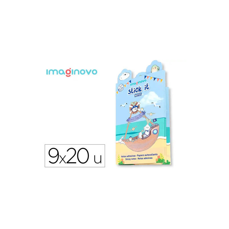 NOTAS ADHESIVAS IMAGINOVO STICK IT! NOTEBOOK 160 NOTAS ADHESIVAS PIRATA TAMAÑOS SURTIDOS CAÑÓN