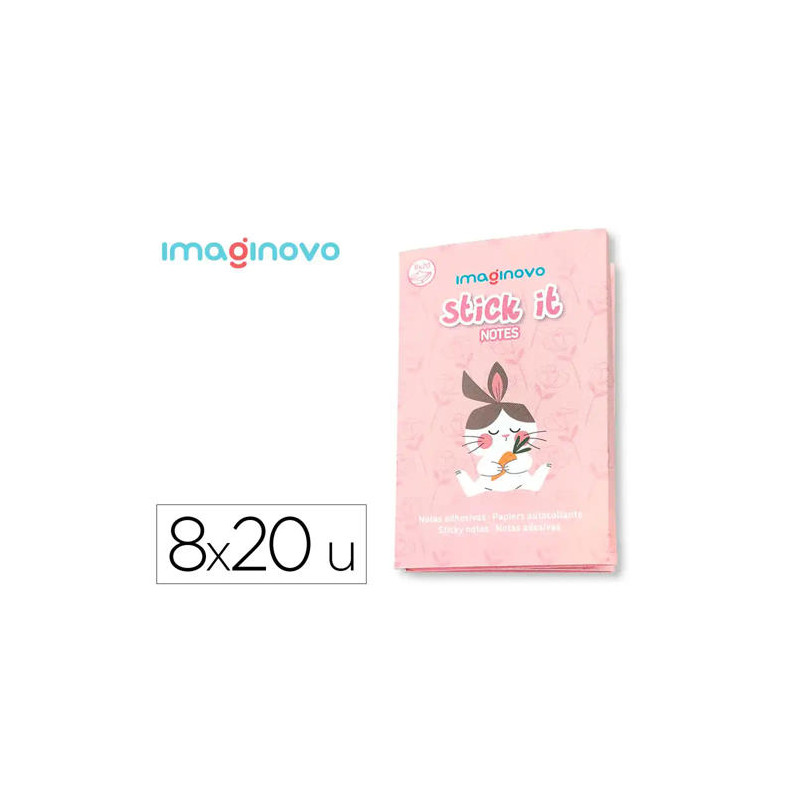 NOTAS ADHESIVAS IMAGINOVO STICK IT! NOTEBOOK 20 NOTAS ADHESIVAS CONEJITO TAMAÑOS SURTIDOS