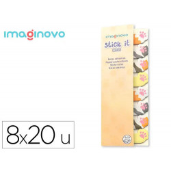 BLOC NOTAS ADHESIVAS IMAGINOVO MARCAPAGINAS PATITA 120 HOJAS 8X15X48 MM