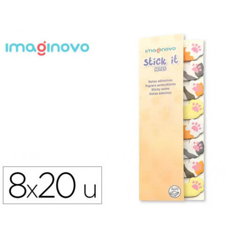 BLOC NOTAS ADHESIVAS IMAGINOVO MARCAPAGINAS PATITA 120 HOJAS 8X15X48 MM