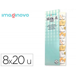 BLOC NOTAS ADHESIVAS IMAGINOVO MARCAPAGINAS PERRITO 120 HOJAS 8X15X48 MM