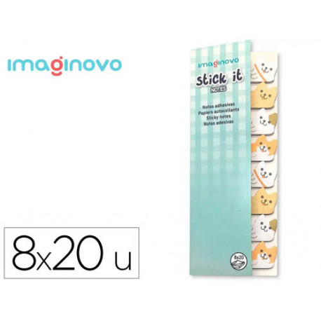 BLOC NOTAS ADHESIVAS IMAGINOVO MARCAPAGINAS PERRITO 120 HOJAS 8X15X48 MM