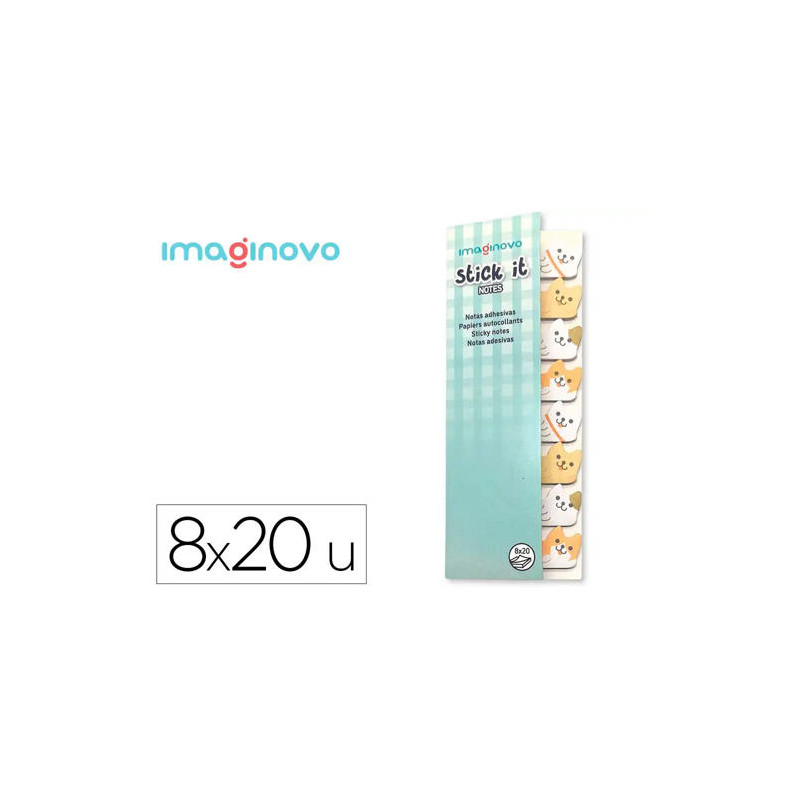 BLOC NOTAS ADHESIVAS IMAGINOVO MARCAPAGINAS PERRITO 120 HOJAS 8X15X48 MM