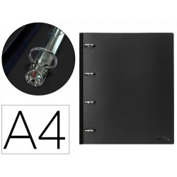CARPETA LIDERPAPEL 4 ANILLAS REDONDAS 25 MM POLIPROPILENO DIN A4 ULTRA COMPACTA CON LOMO EXTENSIBLE 