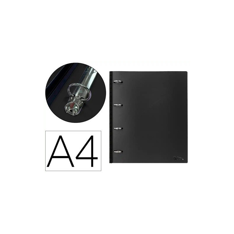 CARPETA LIDERPAPEL 4 ANILLAS REDONDAS 25 MM POLIPROPILENO DIN A4 ULTRA COMPACTA CON LOMO EXTENSIBLE 