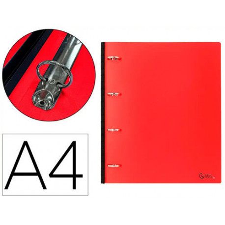 CARPETA LIDERPAPEL 4 ANILLAS REDONDAS 25 MM POLIPROPILENO DIN A4 ULTRA COMPACTA CON LOMO EXTENSIBLE 