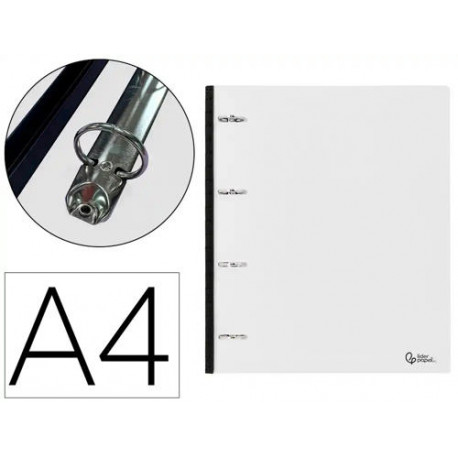 CARPETA LIDERPAPEL 4 ANILLAS REDONDAS 25 MM POLIPROPILENO DIN A4 ULTRA COMPACTA CON LOMO EXTENSIBLE 