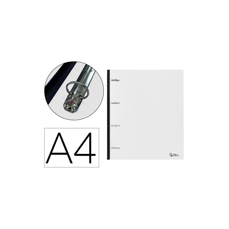 CARPETA LIDERPAPEL 4 ANILLAS REDONDAS 25 MM POLIPROPILENO DIN A4 ULTRA COMPACTA CON LOMO EXTENSIBLE 