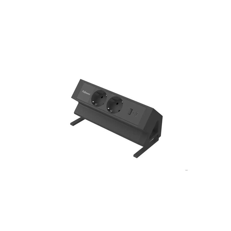 REGLETA FELLOWES SOBREMESA 1 TOMA + USB A/C NEGRO
