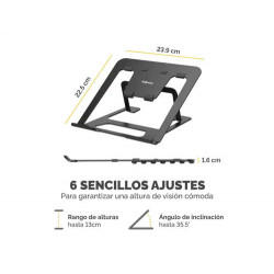 SOPORTE PARA PORTATIL FELLOWES ALUMINIA PLEGABLE NEGRO 315X230X20 MM