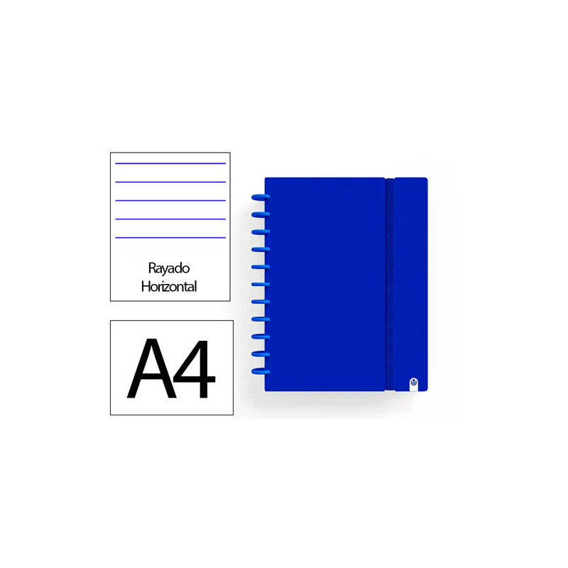 CUADERNO INGENIOX FOAM A4 80H RAYADO HORIZONTAL AZUL OSCURO
