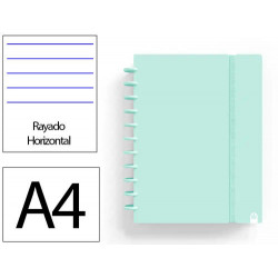 CUADERNO INGENIOX FOAM A4 80H RAYADO HORIZONTAL MENTA PASTEL