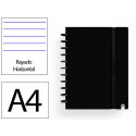 CUADERNO INGENIOX FOAM A4 80H RAYADO HORIZONTAL NEGRO