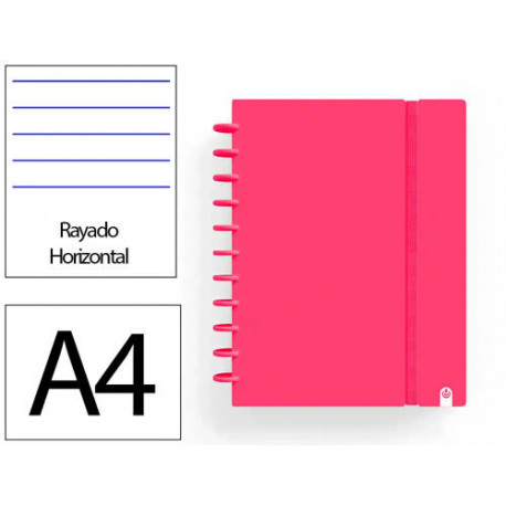 CUADERNO INGENIOX FOAM A4 80H RAYADO HORIZONTAL ROJO