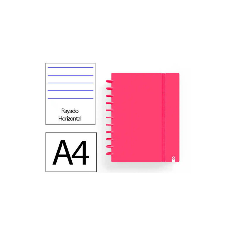 CUADERNO INGENIOX FOAM A4 80H RAYADO HORIZONTAL ROJO