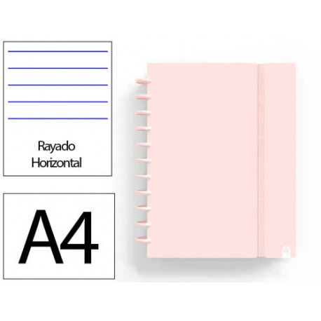 CUADERNO INGENIOX FOAM A4 80H RAYADO HORIZONTAL ROSA PASTEL