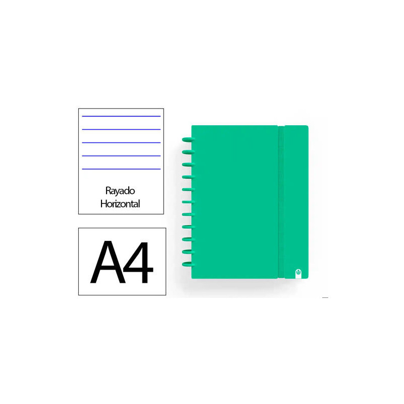 CUADERNO INGENIOX FOAM A4 80H RAYADO HORIZONTAL VERDE
