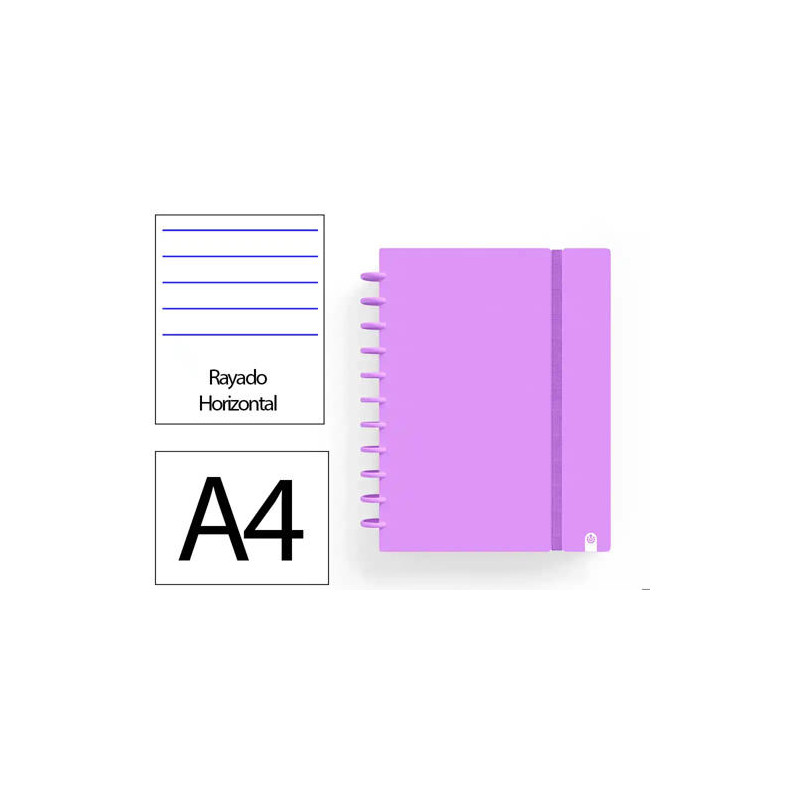 CUADERNO INGENIOX FOAM A4 80H RAYADO HORIZONTAL VIOLETA
