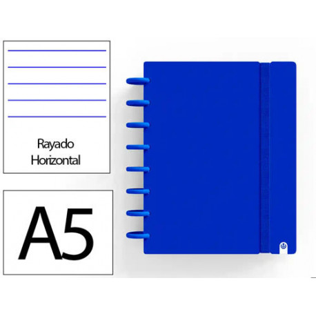 CUADERNO INGENIOX FOAM A5 80H RAYADO HORIZONTAL AZUL OSCURO
