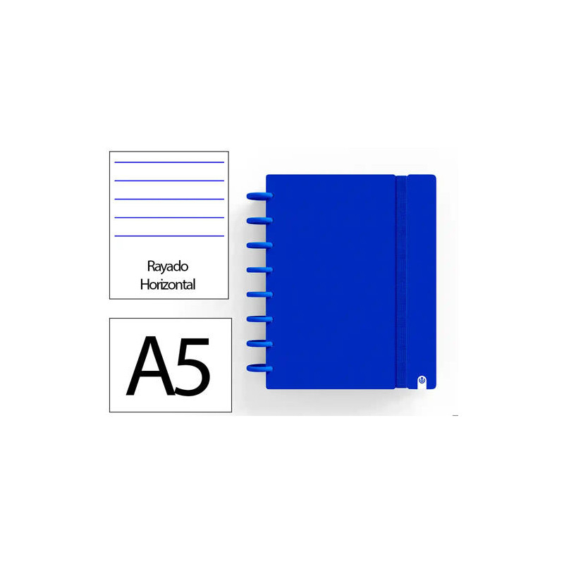 CUADERNO INGENIOX FOAM A5 80H RAYADO HORIZONTAL AZUL OSCURO