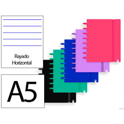 CUADERNO INGENIOX FOAM A5 80H RAYADO HORIZONTAL COLORES INTENSE SURTIDOS