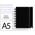 CUADERNO INGENIOX FOAM A5 80H RAYADO HORIZONTAL NEGRO