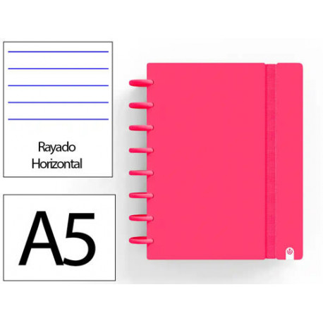 CUADERNO INGENIOX FOAM A5 80H RAYADO HORIZONTAL ROJO