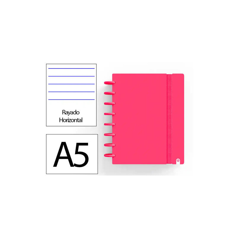 CUADERNO INGENIOX FOAM A5 80H RAYADO HORIZONTAL ROJO