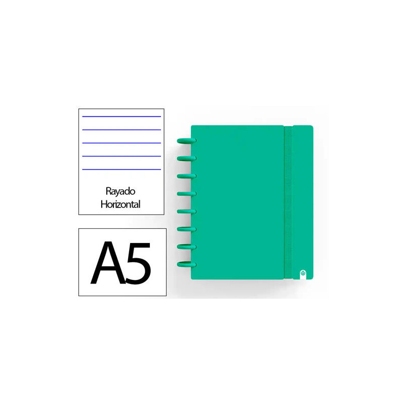 CUADERNO INGENIOX FOAM A5 80H RAYADO HORIZONTAL VERDE