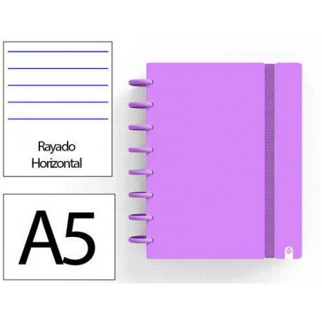CUADERNO INGENIOX FOAM A5 80H RAYADO HORIZONTAL VIOLETA