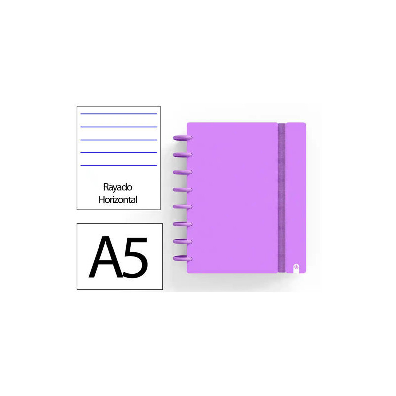 CUADERNO INGENIOX FOAM A5 80H RAYADO HORIZONTAL VIOLETA