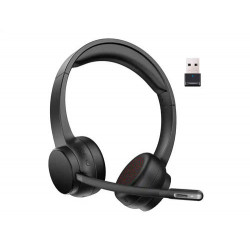 AURICULAR Q-CONNECT INALAMBRICO DIADEMA CON MICROFONO FLEXIBLE Y BOTON DE BLUETOOTH USB COLOR NEGRO