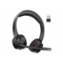 AURICULAR Q-CONNECT INALAMBRICO DIADEMA CON MICROFONO FLEXIBLE Y BOTON DE BLUETOOTH USB COLOR NEGRO