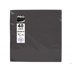 SERVILLETA PRONAPPE CELULOSA MICRO GROFADA 38X38 CM 2 CAPAS COLOR NEGRO PAQUETE DE 40 UNIDADES