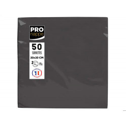 SERVILLETA PRONAPPE CELULOSA MICRO GROFADA 20X20 CM 2 CAPAS COLOR NEGRO PAQUETE DE 50 UNIDADES