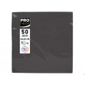 SERVILLETA PRONAPPE CELULOSA MICRO GROFADA 20X20 CM 2 CAPAS COLOR NEGRO PAQUETE DE 50 UNIDADES