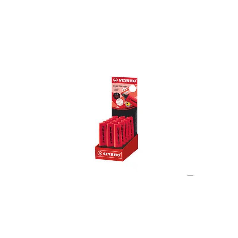 ROTULADOR STABILO BOSS FLUORESCENTE 70 ROJO REAL EXPOSITOR DE 15 UNIDADES