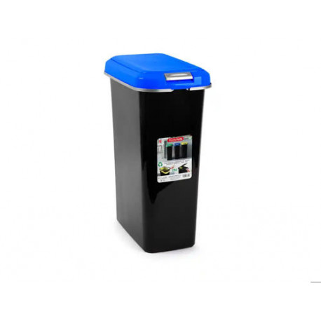 CONTENEDOR PARA RECICLAJE PLASTICFORTE 25 L CON TAPA COLOR AZUL PARCHIS