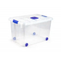 CONTENEDOR DE PLASTICO PLASTICFORTE 55 LITROS N 4 TRANSPARENTE CON TAPA 590X400X350 MM