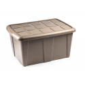 CONTENEDOR DE PLASTICO PLASTICFORTE 60 LITROS N 18 BEIG CON TAPA 630X450X320 MM