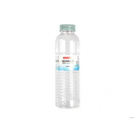 BOTELLA PORTALIQUIDOS PLASTICFORTE RIO PLASTICO RECICLABLE 100% TRANSPARENTE 550 ML