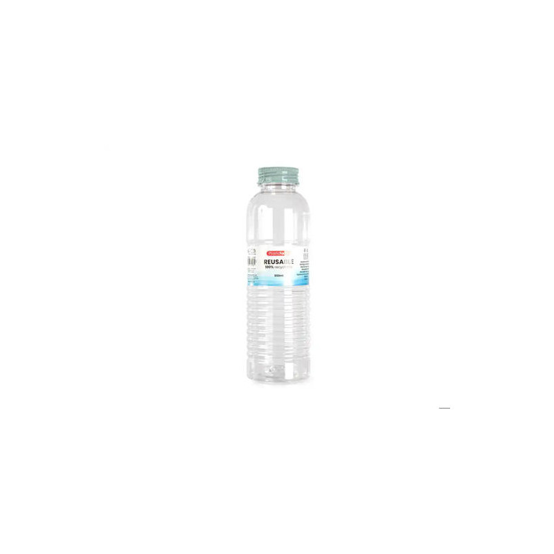 BOTELLA PORTALIQUIDOS PLASTICFORTE RIO PLASTICO RECICLABLE 100% TRANSPARENTE 550 ML
