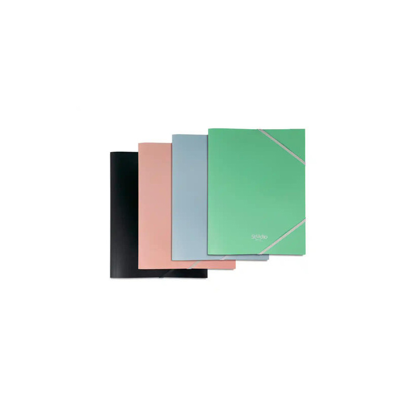 CARPETA PARDO STUDIO STYLE GOMAS SOLAPAS POLIPROPILENO EXPOSITOR DE 48 UNIDADES COLORES PASTEL SURTI