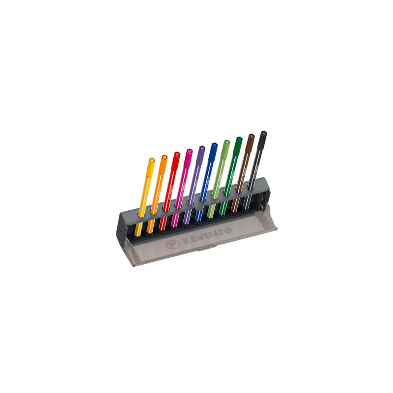 ROTULADOR STABILO ACUARELABLE PEN 68 ESTUCHE CLICK SET 10 UNIDADES COLORES SURTIDOS