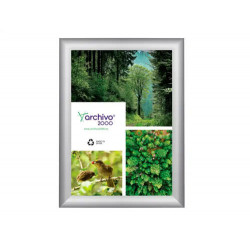 EXPOSITOR MURAL ARCHIVO 2000 SNAPFRAME A4 VERTICAL/HORIZONTAL CON MARCO COLOR PLATA