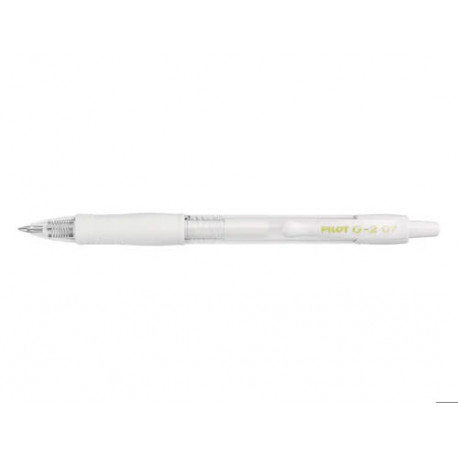BOLIGRAFO PILOT G-2 BLANCO PASTEL TINTA GEL RETRACTIL SUJECION DE CAUCHO