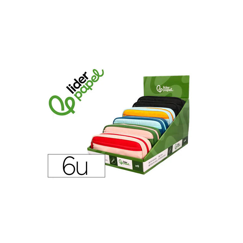 ESTUCHE PORTATODO LIDERPAPEL DUO 3 CREMALLERAS CON BOLSILLO FRONTAL 220X90X50 MM