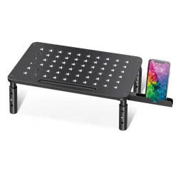 SOPORTE Q-CONNECT PARA MONITOR METALICO REGULABLE EN ALTURA CON SOPORTE PARA MOVIL 371X235X145 MM